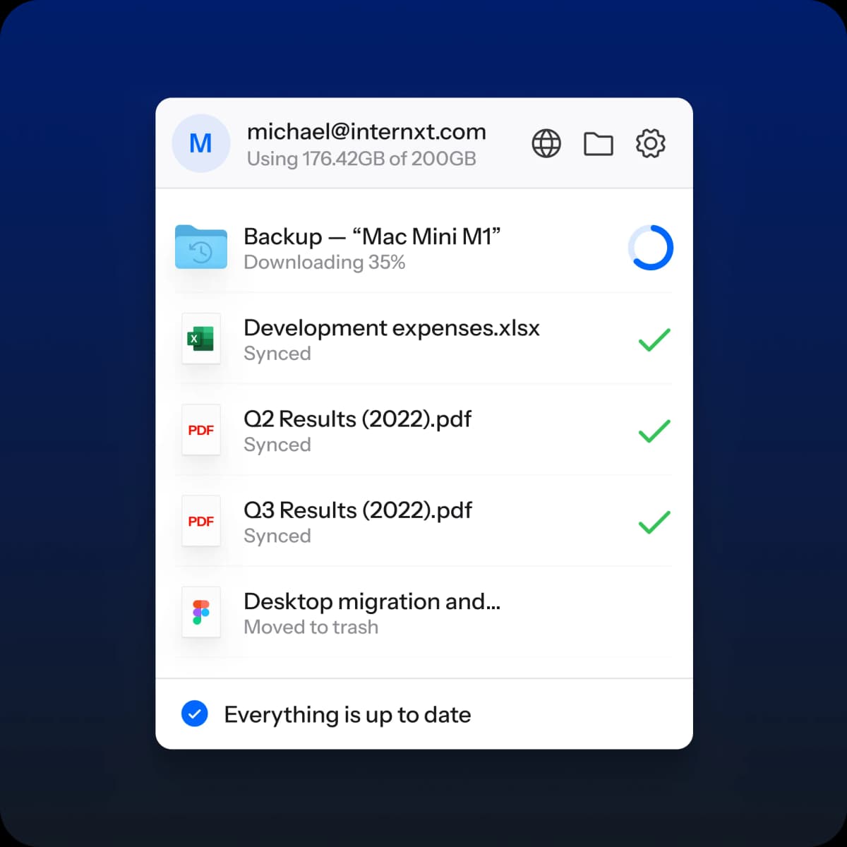 Data backups and recovery image